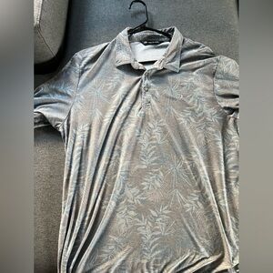 Travis Mathew light gray with light blue palm prints